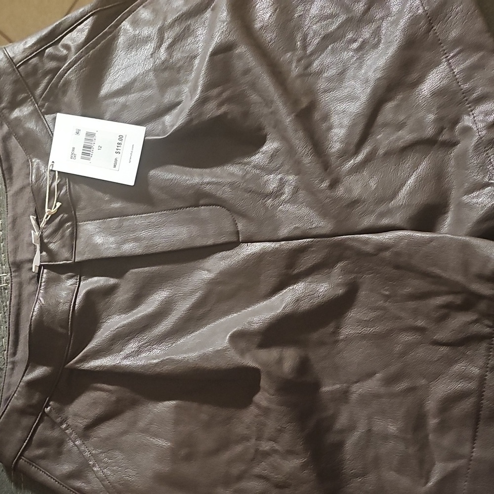 Splendid Dark Brown Leather Shorts